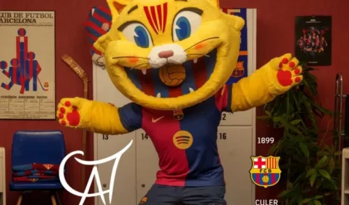 'Cat'un gato de color amarillo, la mascota del 125 aniversario